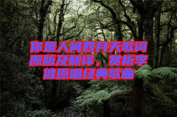 你是人間四月天歌詞原版及翻譯，賞析李健原唱經(jīng)典歌曲