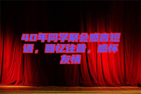 40年同學(xué)聚會(huì)感言短語，回憶往昔，感懷友情
