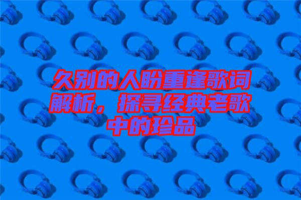久別的人盼重逢歌詞解析，探尋經(jīng)典老歌中的珍品