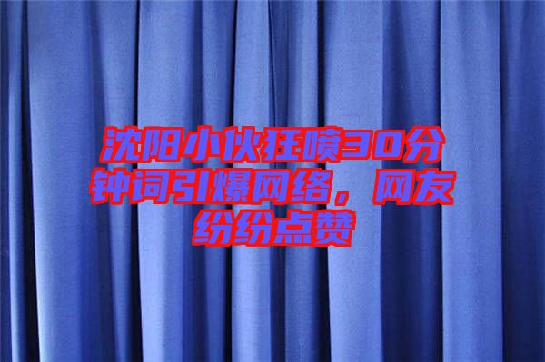 沈陽小伙狂噴30分鐘詞引爆網(wǎng)絡(luò)，網(wǎng)友紛紛點贊