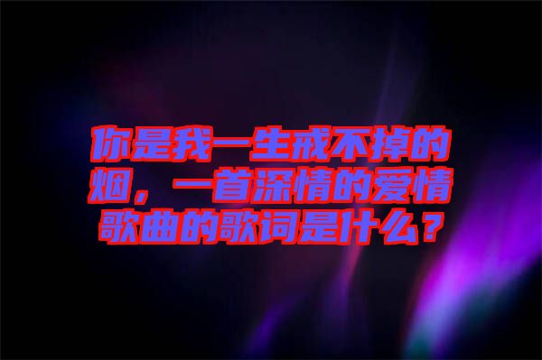 你是我一生戒不掉的煙，一首深情的愛情歌曲的歌詞是什么？