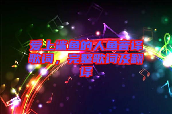 愛上鯊魚的人魚音譯歌詞，完整歌詞及翻譯