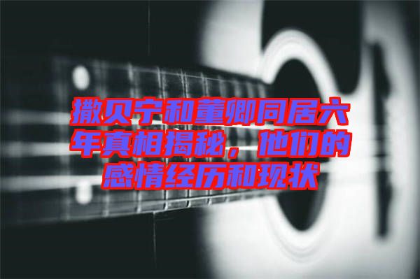 撒貝寧和董卿同居六年真相揭秘，他們的感情經(jīng)歷和現(xiàn)狀