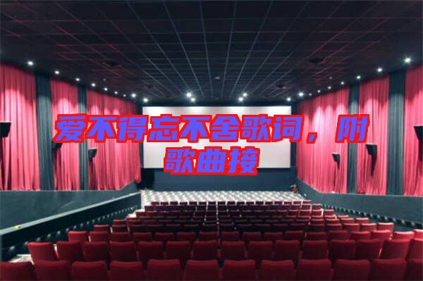 愛不得忘不舍歌詞，附歌曲接