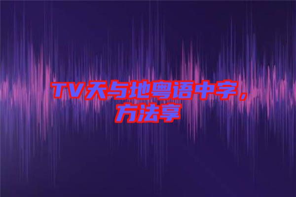 TV天與地粵語中字，方法享