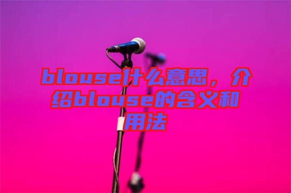blouse什么意思，介紹blouse的含義和用法