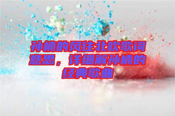 孫楠的風(fēng)往北吹歌詞意思，詳細(xì)解孫楠的經(jīng)典歌曲