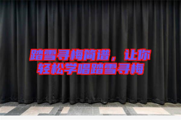 踏雪尋梅簡譜，讓你輕松學唱踏雪尋梅