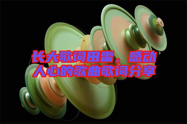 長大歌詞田雷，感動人心的歌曲歌詞分享