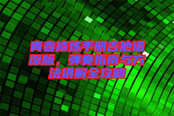 青春修煉手冊吉他譜原版，彈奏指南與方法講解全攻略