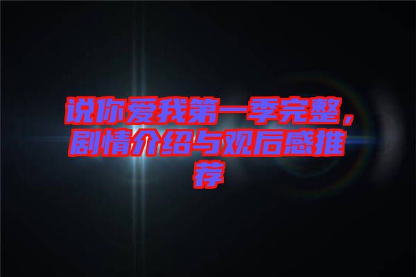 說你愛我第一季完整，劇情介紹與觀后感推薦