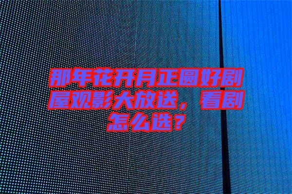 那年花開月正圓好劇屋觀影大放送，看劇怎么選？