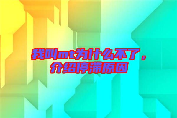 我叫mt為什么不了，介紹停滯原因