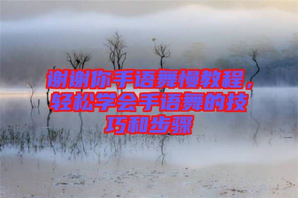 謝謝你手語舞慢教程，輕松學(xué)會手語舞的技巧和步驟