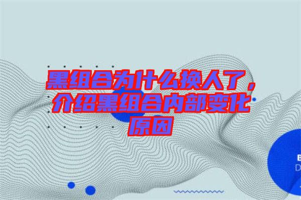 黑組合為什么換人了，介紹黑組合內(nèi)部變化原因