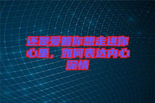 還是愛著你想走進你心里，如何表達內(nèi)心深情