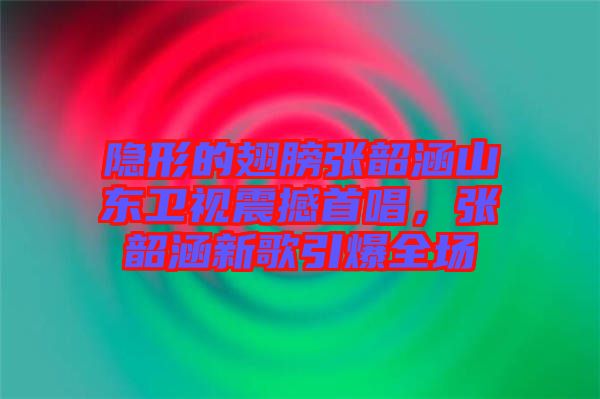 隱形的翅膀張韶涵山東衛(wèi)視震撼首唱，張韶涵新歌引爆全場(chǎng)