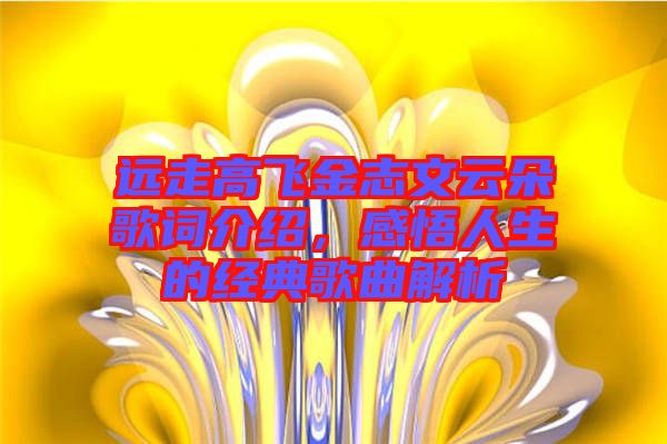 遠走高飛金志文云朵歌詞介紹，感悟人生的經(jīng)典歌曲解析