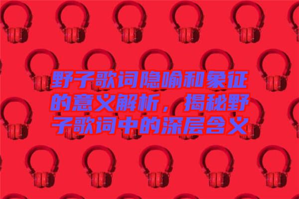 野子歌詞隱喻和象征的意義解析，揭秘野子歌詞中的深層含義