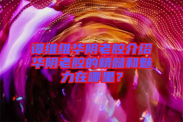 譚維維華陰老腔介紹華陰老腔的精髓和魅力在哪里？