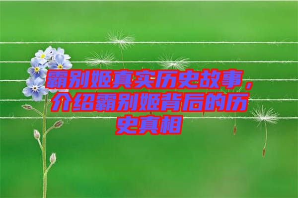 霸別姬真實(shí)歷史故事，介紹霸別姬背后的歷史真相
