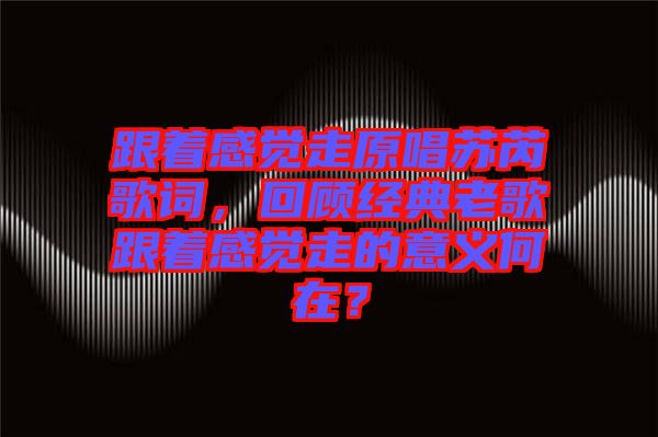 跟著感覺走原唱蘇芮歌詞，回顧經典老歌跟著感覺走的意義何在？