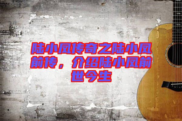 陸小鳳傳奇之陸小鳳前傳，介紹陸小鳳前世今生
