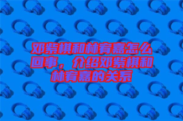 鄧紫棋和林宥嘉怎么回事，介紹鄧紫棋和林宥嘉的關(guān)系