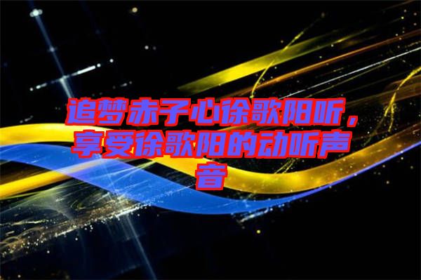 追夢(mèng)赤子心徐歌陽聽，享受徐歌陽的動(dòng)聽聲音