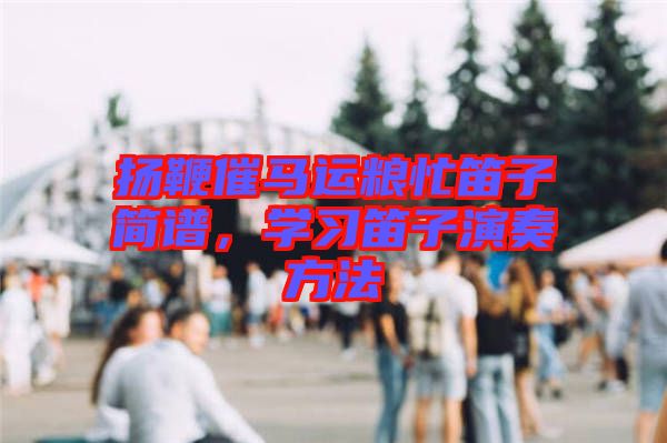 揚鞭催馬運糧忙笛子簡譜，學(xué)習(xí)笛子演奏方法